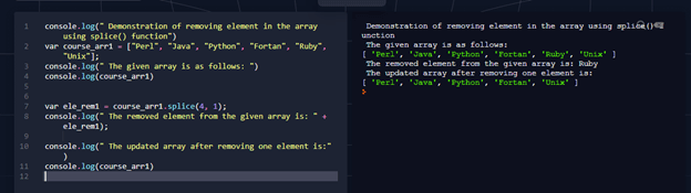 TypeScript remove item from array output 1