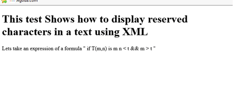 XML reserved characters output 1