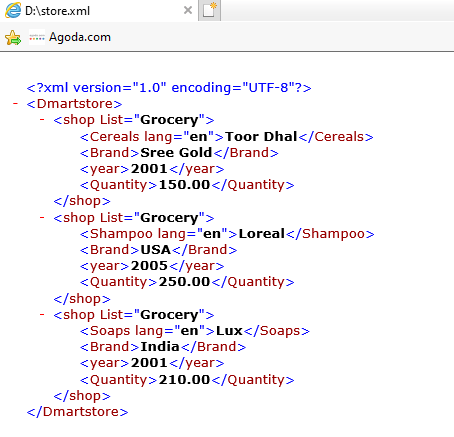 XML root element output 1