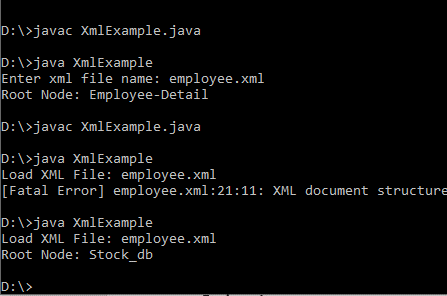 XML root element output 3