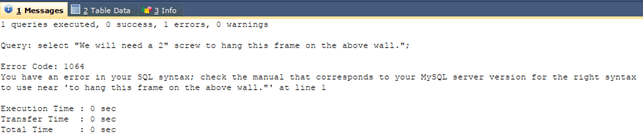 Escape Character SQL output 3