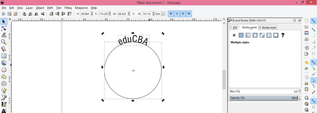 Inkscape curved text output 14