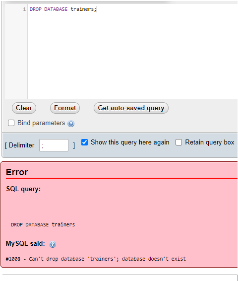 MariaDB Delete Database 2