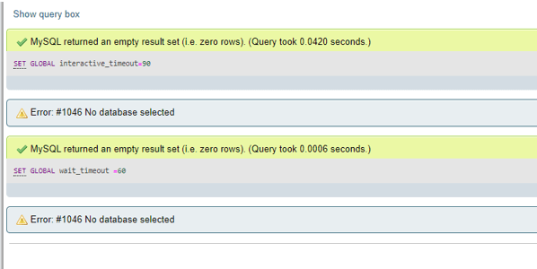 MariaDB wait_timeout 1