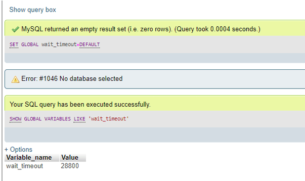 MariaDB wait_timeout 5