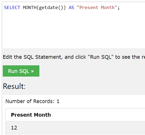 SQL Current Month 2