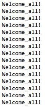 welcome all