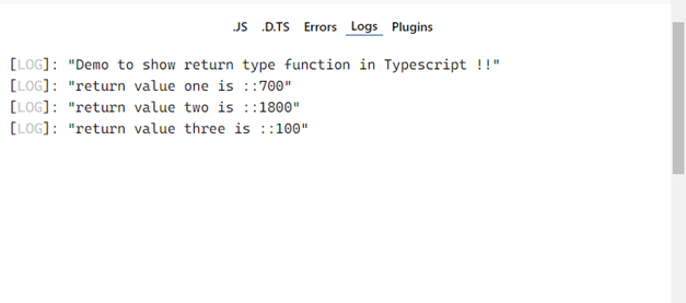 TypeScript function return type output