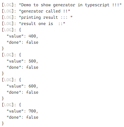 TypeScript generator output 1