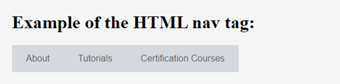 html nav element output 2
