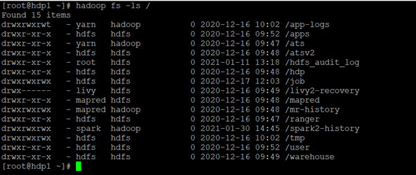 HDFS ls output 1