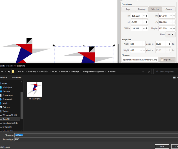 Inkscape transparent background output 13