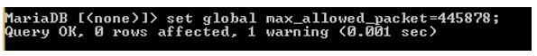 MariaDB max_allowed_packet 2