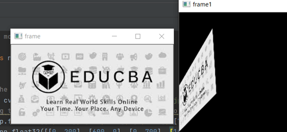 OpenCV perspectivetransform output 2