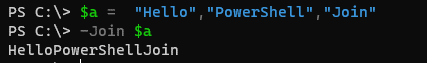 PowerShell join string output 7