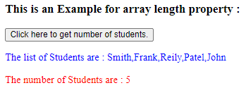 jQuery array length output 1.2