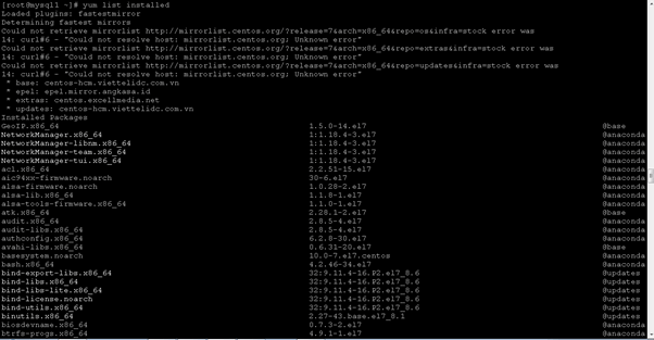 CentOS package manager output 3