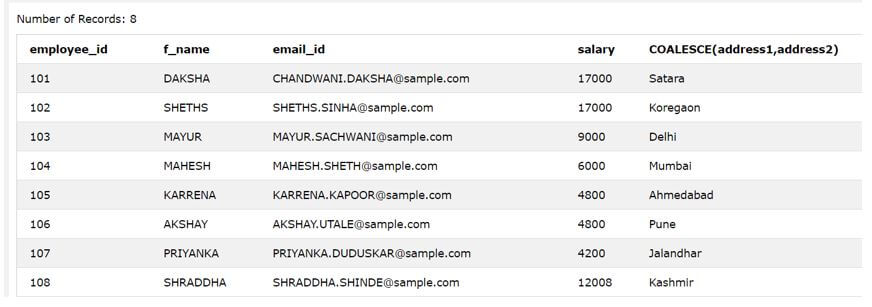 display the column address2
