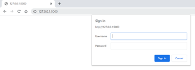 Flask authentication output 1