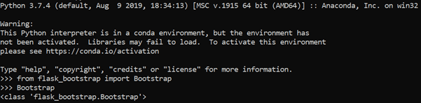 Flask bootstrap output 2