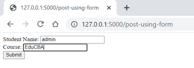 Flask get post data output 1