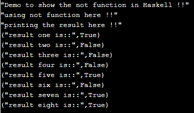 Haskell not