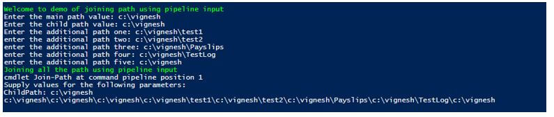 Joining multiple paths using pipeline