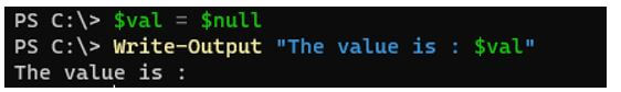 PowerShell null 2