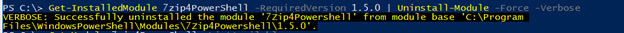 PowerShell uninstall module output 5