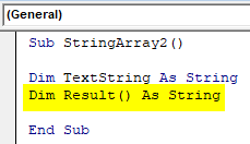 VBA Split String into Array Example 1-4