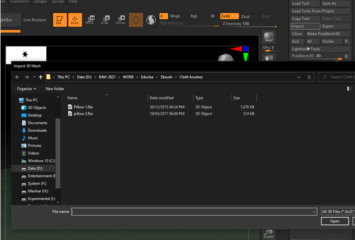 ZBrush cloth brushes 7