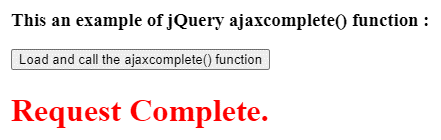 jQuery ajax complete output 2