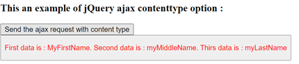 jQuery ajax contenttype output 2
