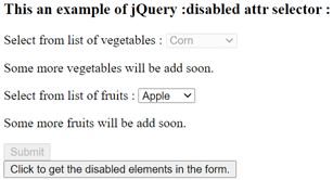 jQuery disabled attr output 3