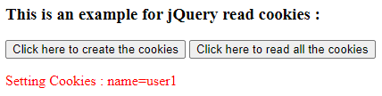 jQuery read cookie output 2