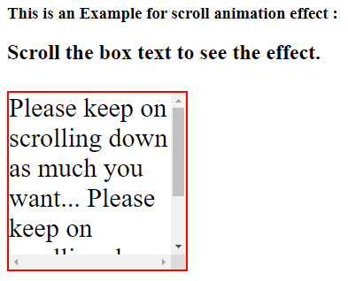 jQuery scroll animation output 2