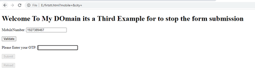 jQuery stop form submit output 3