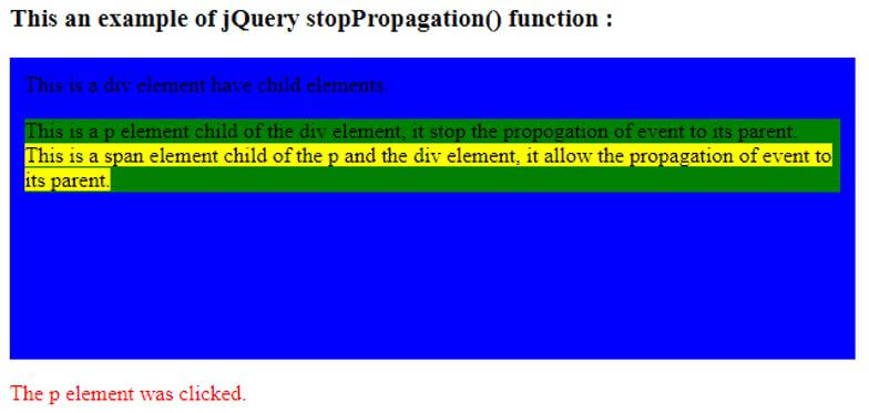 Once we click on the p text content