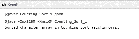 Counting sort in java output 1