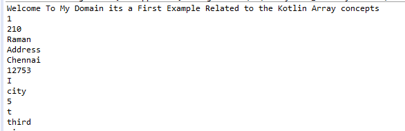 Kotlin array output 1