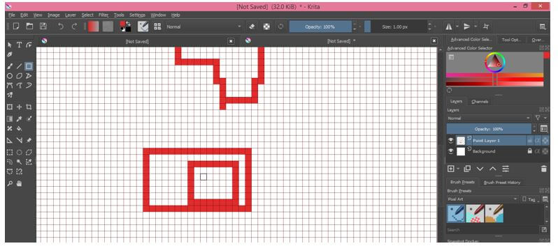 take any Shape tool for drawing pixel shape