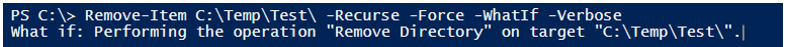 PowerShell Delete Folder Example 2