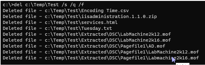 To delete the subfolders