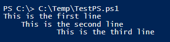 PowerShell here string output 2