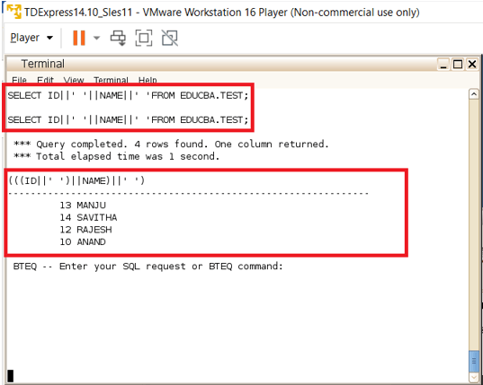 Teradata Concatenate 4