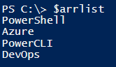 PowerShell Array of Strings - ArrayList of the String