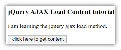 jQuery ajax load output 1.2