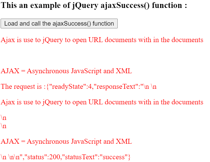 jQuery ajax success Example 2-2
