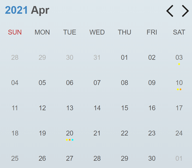 jQuery calendar scheduler output 1