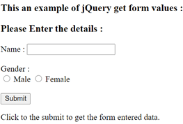 jQuery get form values output 2
